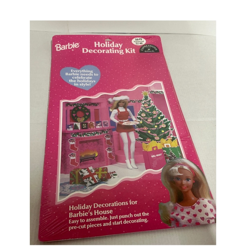 Barbie Vintage 1998 Holiday Decorating Kit Hallmark Christmas Accessories NWT